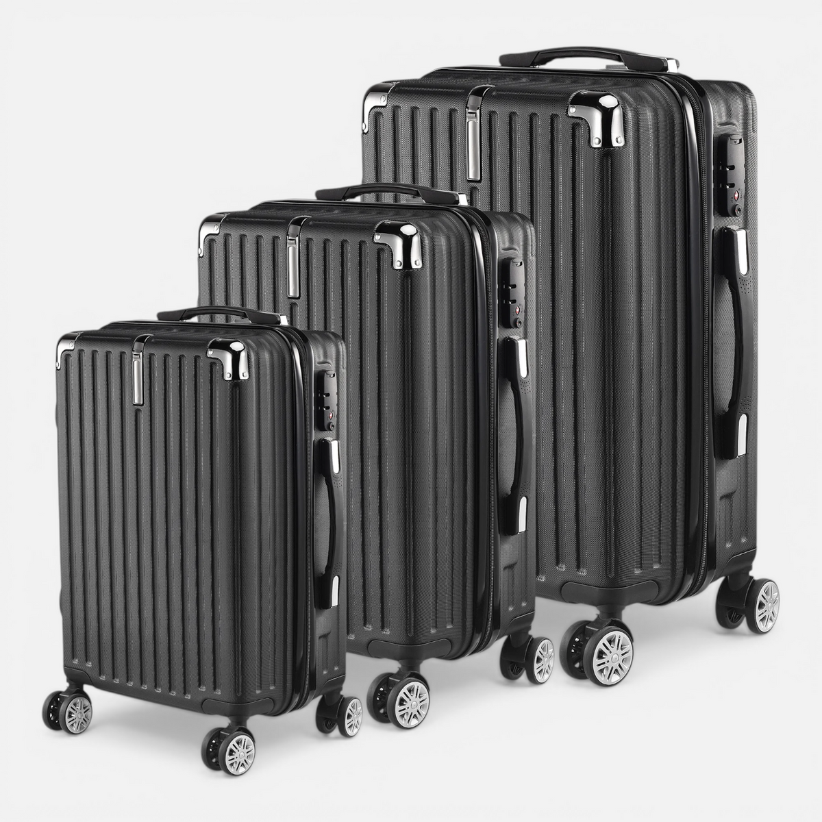 Lot de 3 Valises de Voyage – Coque Rigide avec Serrure TSA