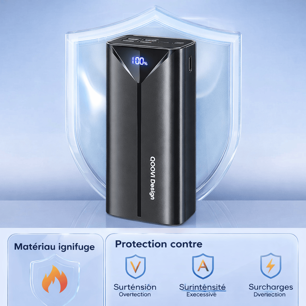 Batterie Externe 30000mAh 22.5W – Charge Rapide avec Câble Intégré