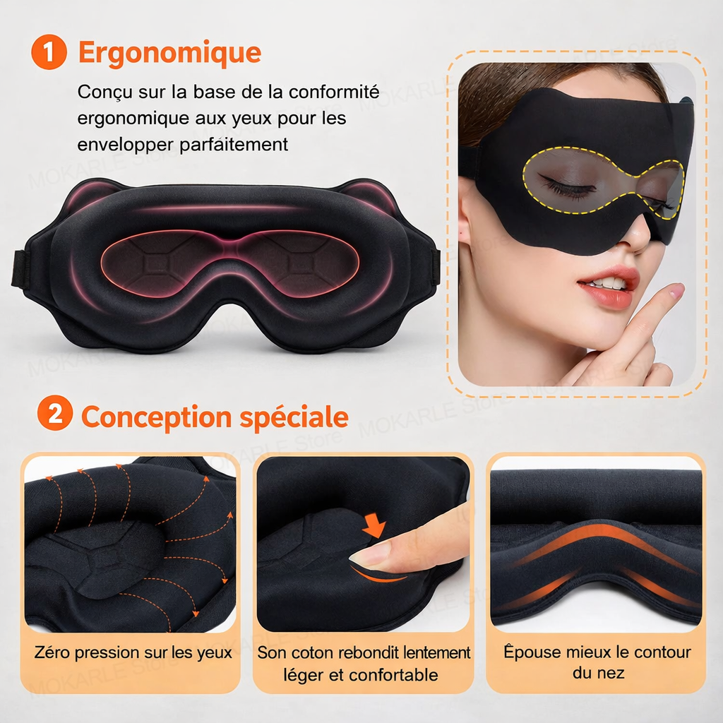 Masque de Nuit – Confort & Obscurité Totale
