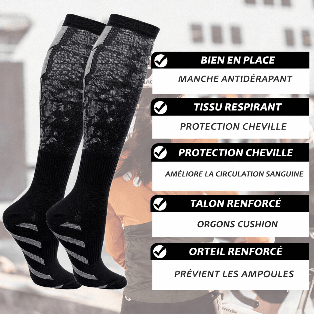 Chaussettes de compression unisexe pour voyage