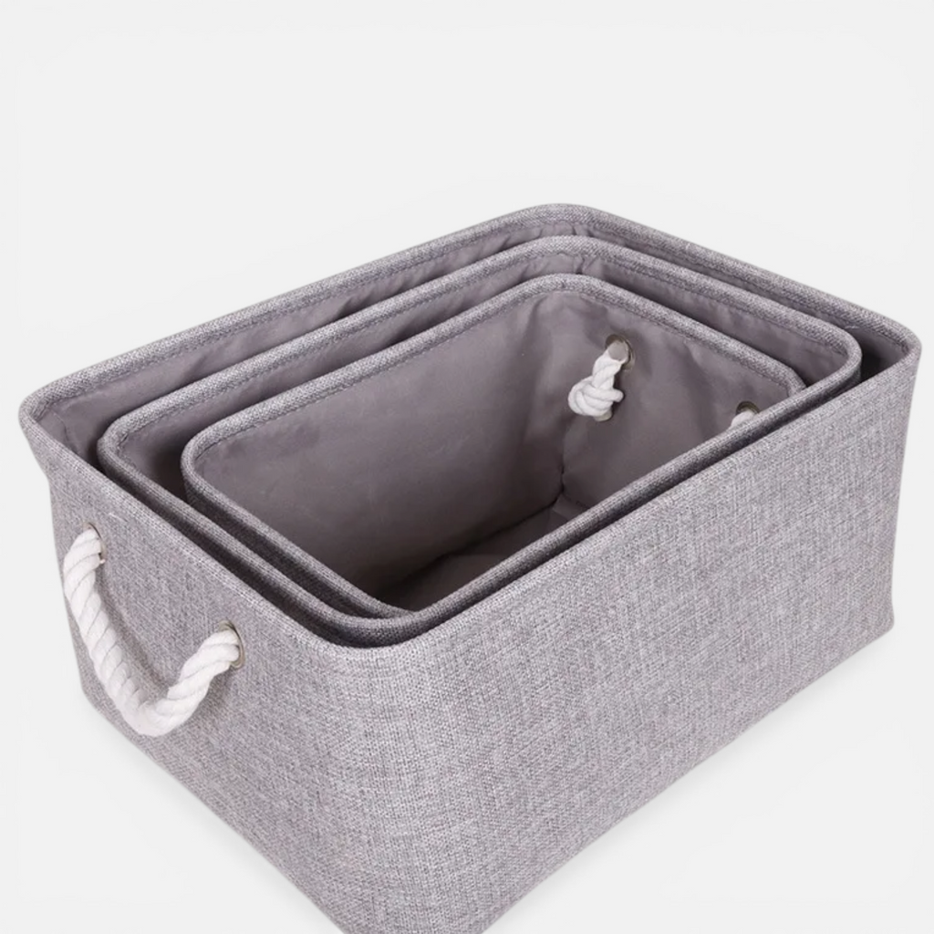 Panier de Rangement Pliable en Lin – Boîte de Stockage pour Jouets, Linge & Maison