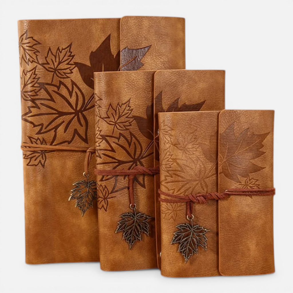 Carnet Vintage A5/A6/A7 en Cuir PU – Journal Pages Kraft Blanches