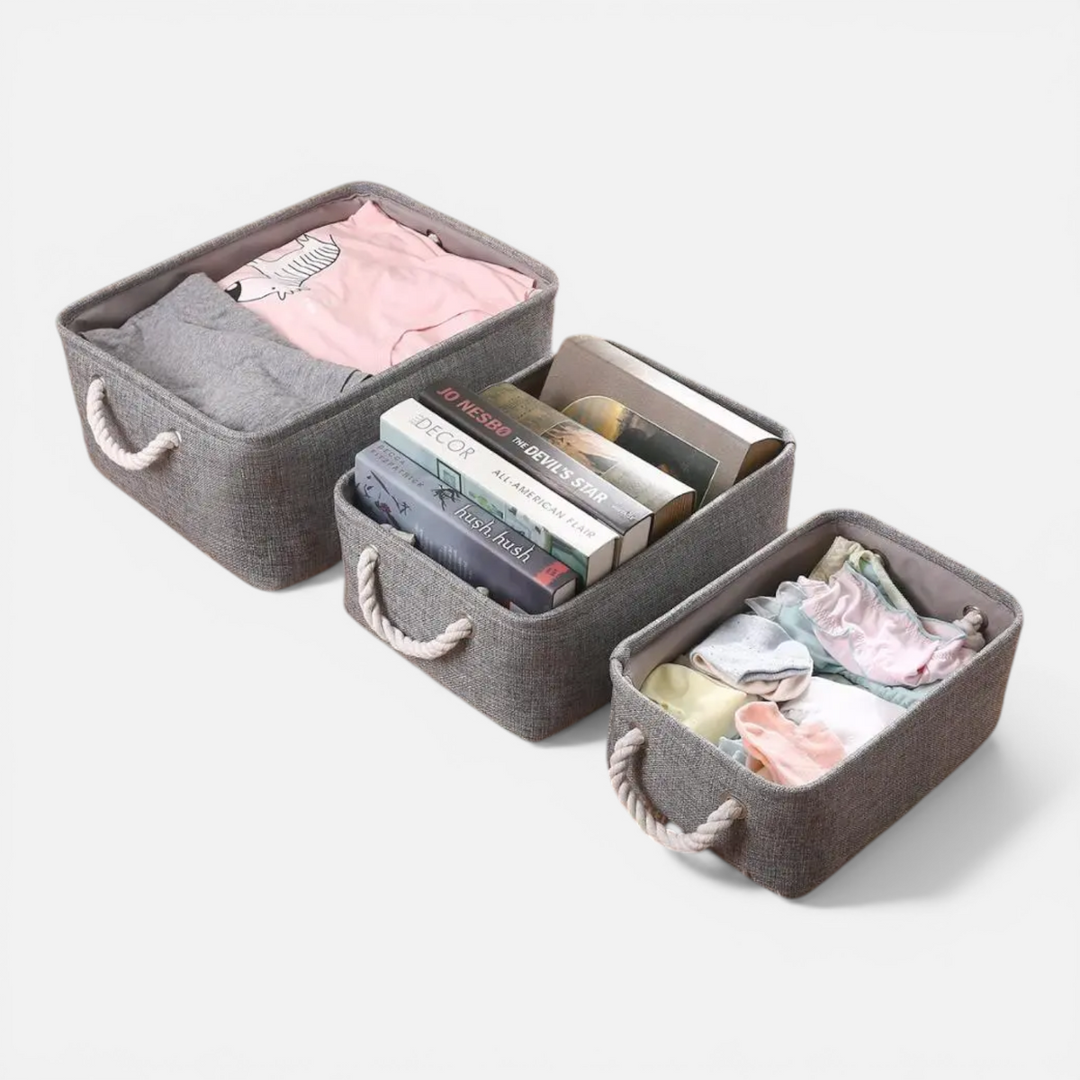 Panier de Rangement Pliable en Lin – Boîte de Stockage pour Jouets, Linge & Maison