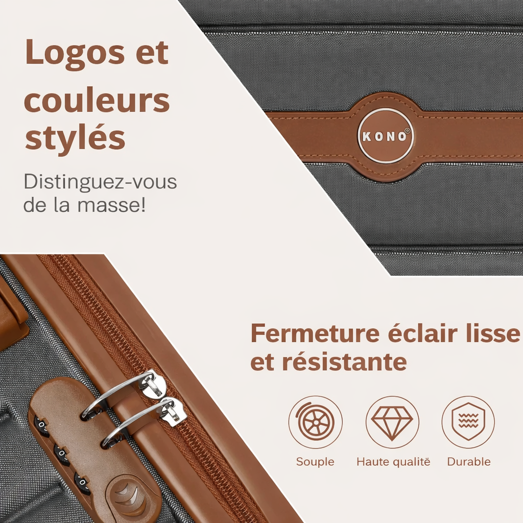 Valise Coque Rigide – Roues 360° & Serrure à Combinaison