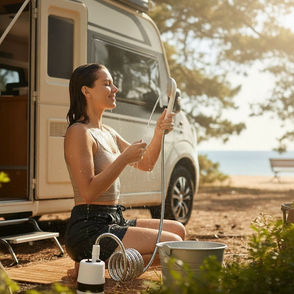 Douche d'extérieur électrique portable