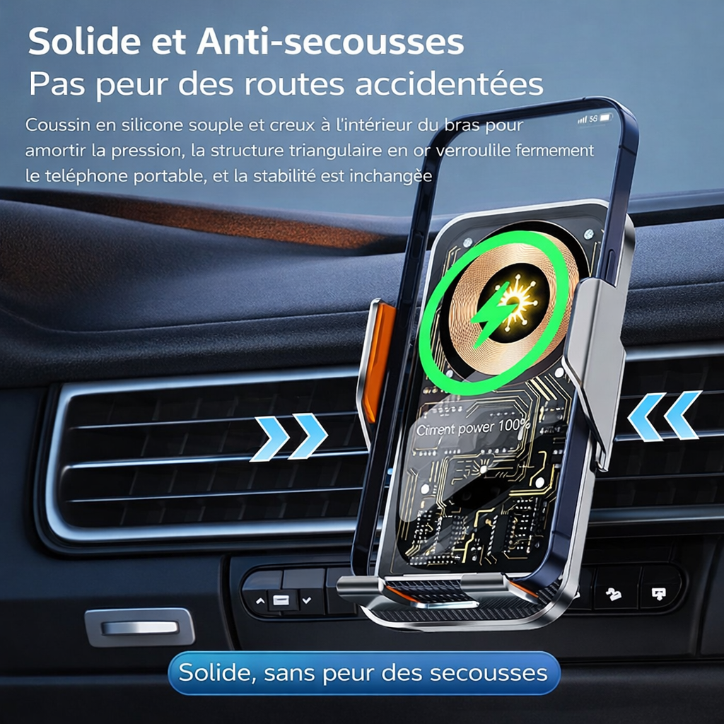 Support Téléphone Voiture à Induction Universel – Charge Sans Fil