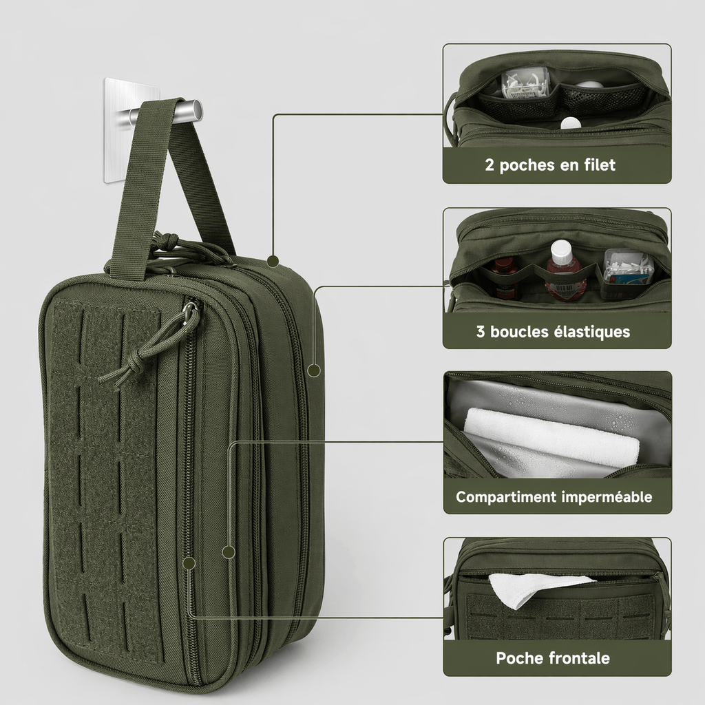 Trousse de Toilette Homme Tactique – Kit Voyage & Rasage Organisé