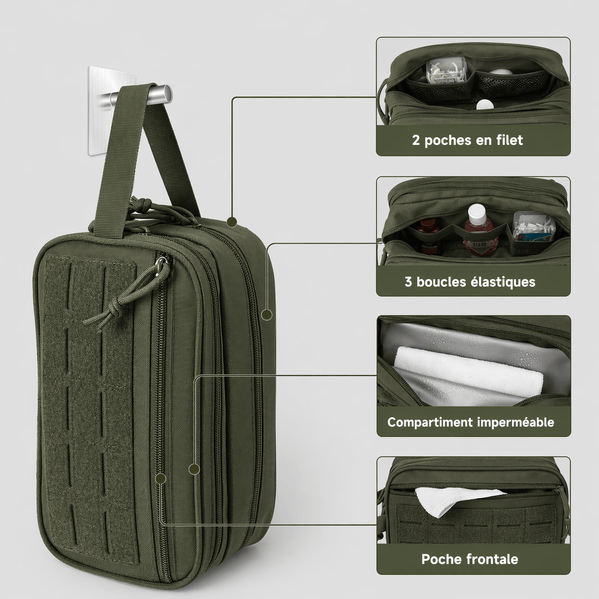 Trousse de Toilette Homme Tactique – Kit Voyage & Rasage Organisé