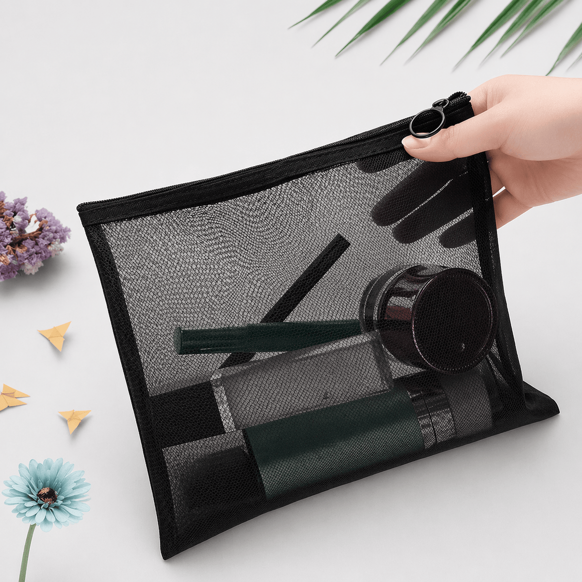 Trousse Maquillage Filet Femme Voyage – Organiseur Cosmétique Portable