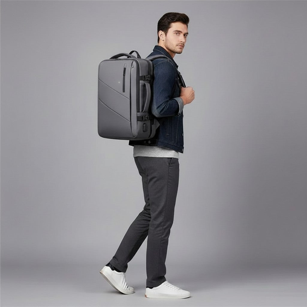 Sac à Dos – Extensible & Imperméable avec USB – Multi-Poches