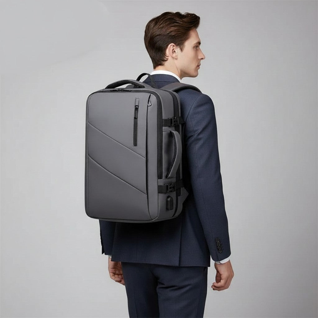 Sac à Dos – Extensible & Imperméable avec USB – Multi-Poches