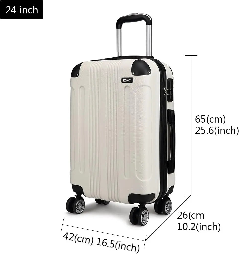 Valise Coque Rigide ABS – Légère avec 4 Doubles Roues
