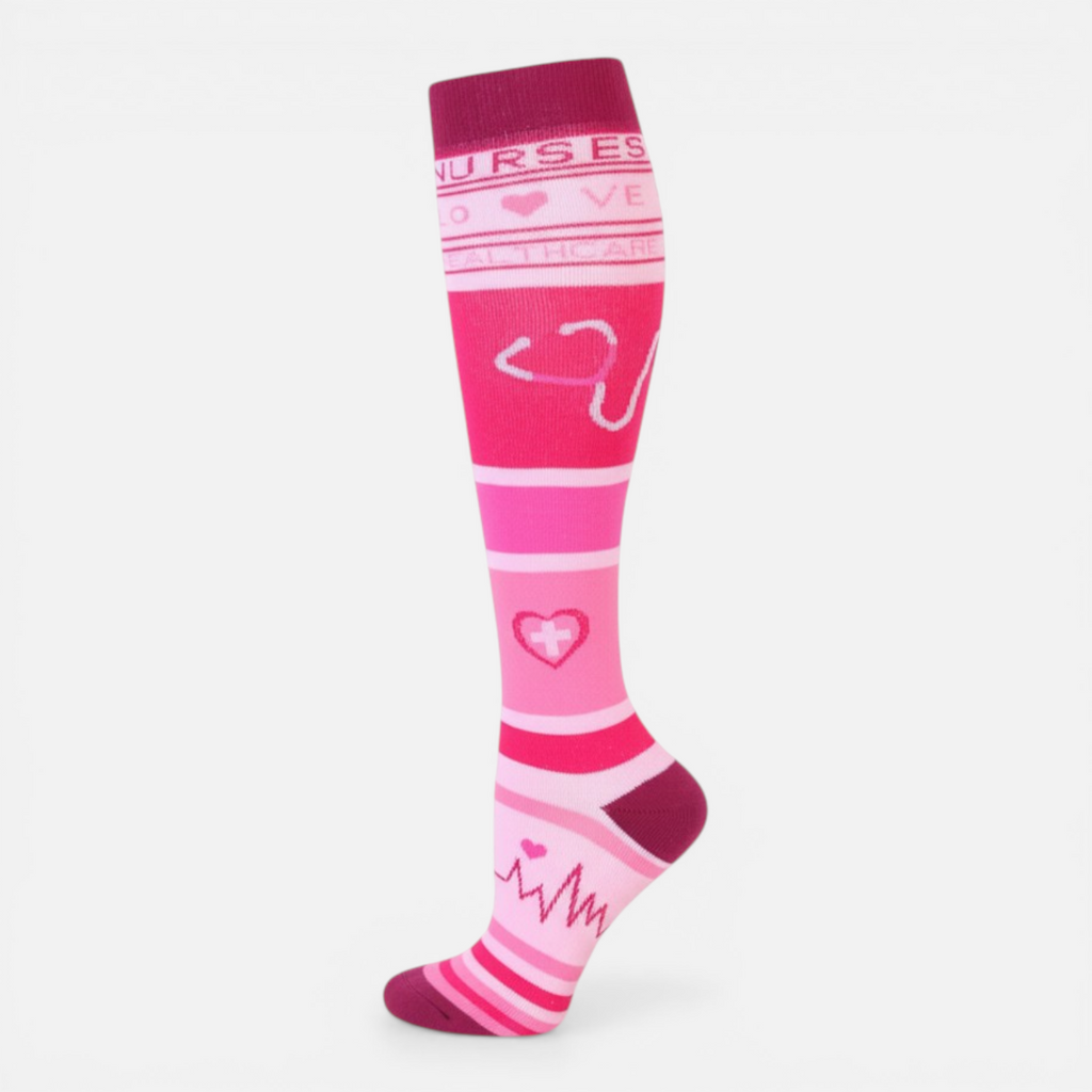 Chaussettes Compression Rose Voyage