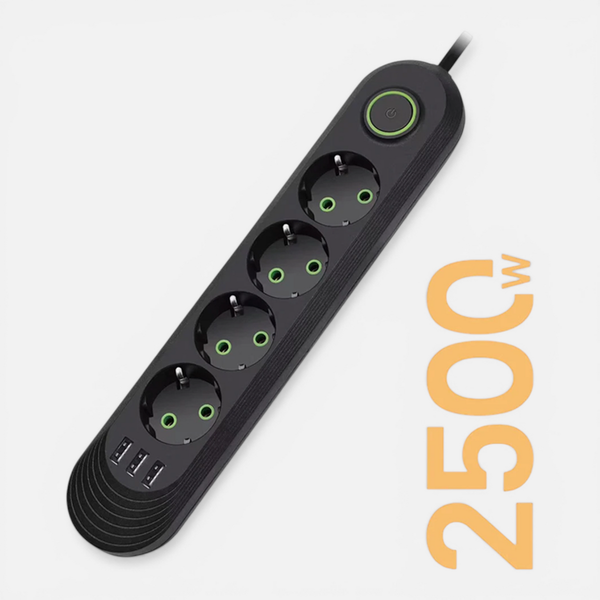 Multiprise EU avec Rallonge 2m – Prises AC & Ports USB 2.1A