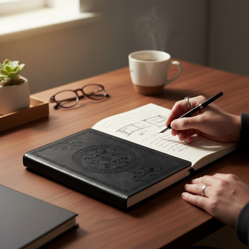 Carnet A6 Rétro en Cuir PU – Mini Journal de Poche Portable