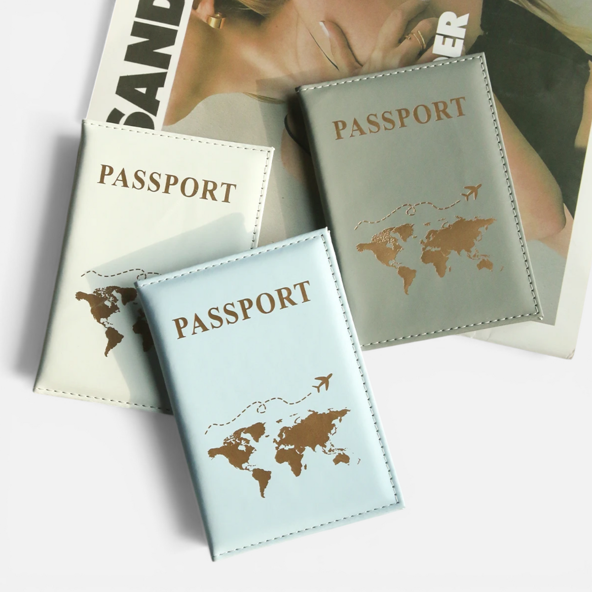 Protège-Passeport Carte du Monde – Porte-Documents avec Rangement Cartes
