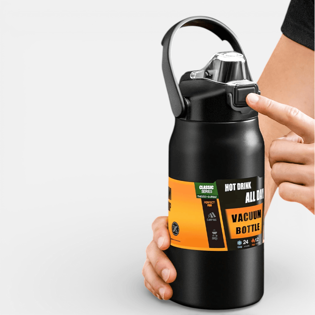 Bouteille isotherme à paille intégrée