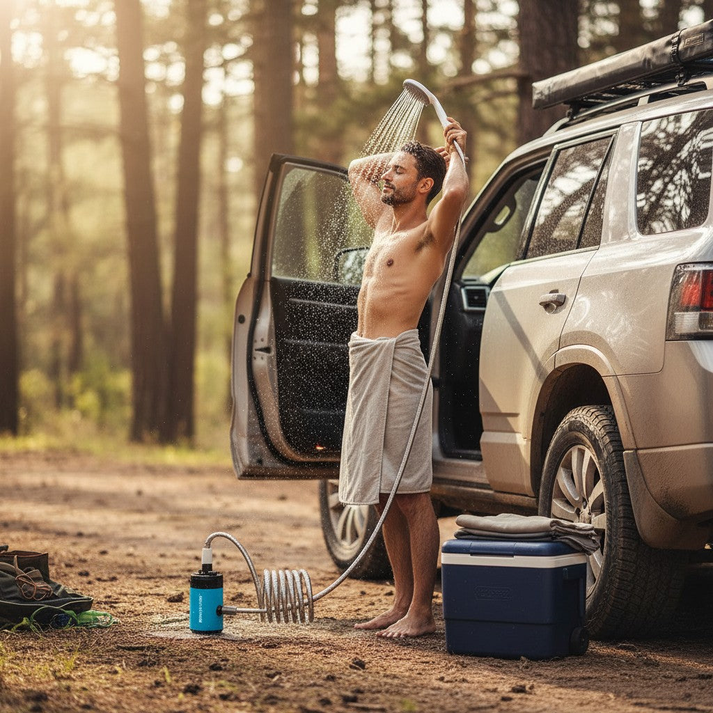 Douche d'extérieur électrique portable
