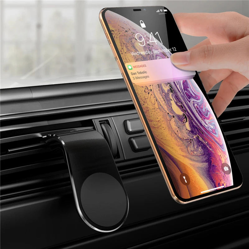 Support Téléphone Voiture Magnétique Grille d’Aération – Universel iPhone/Samsung/Huawei