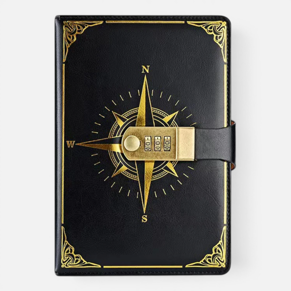 Carnet A5 Rétro avec Verrou – Journal à Mot de Passe Design Boussole