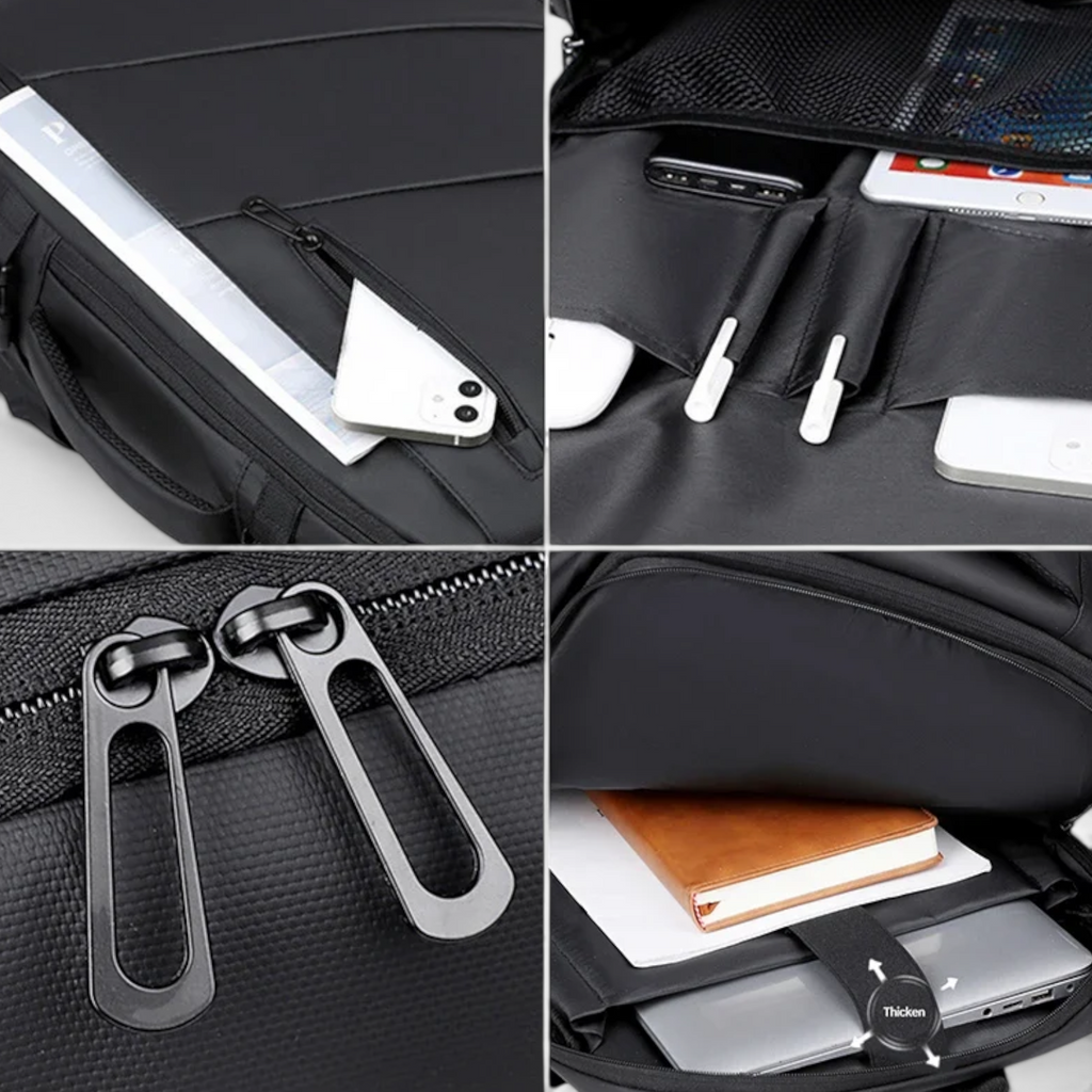 Sac à Dos – Extensible & Imperméable avec USB – Multi-Poches