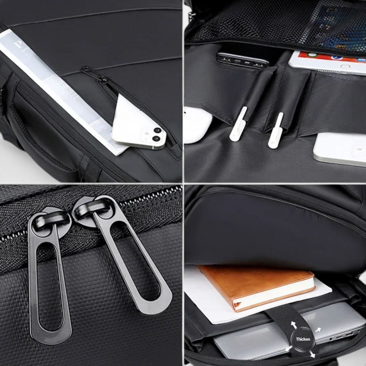 Sac à Dos – Extensible & Imperméable avec USB – Multi-Poches