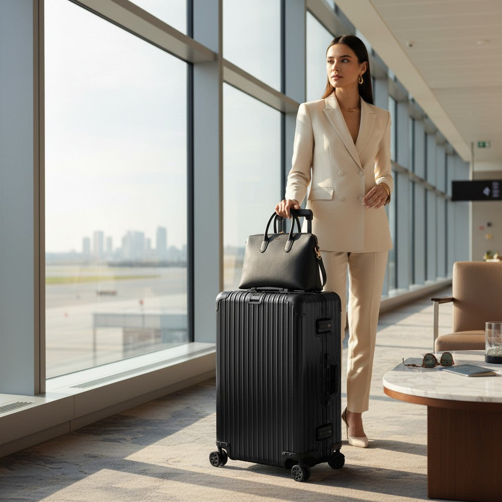 Valise avec Serrure à Combinaison & Poignée Télescopique