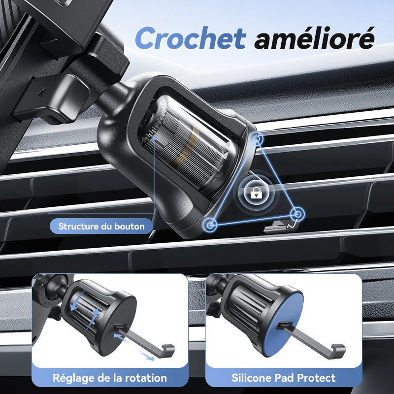 Support Téléphone Voiture Grille d’Aération – Rotation 360° – Fixation Stable & Mains Libres