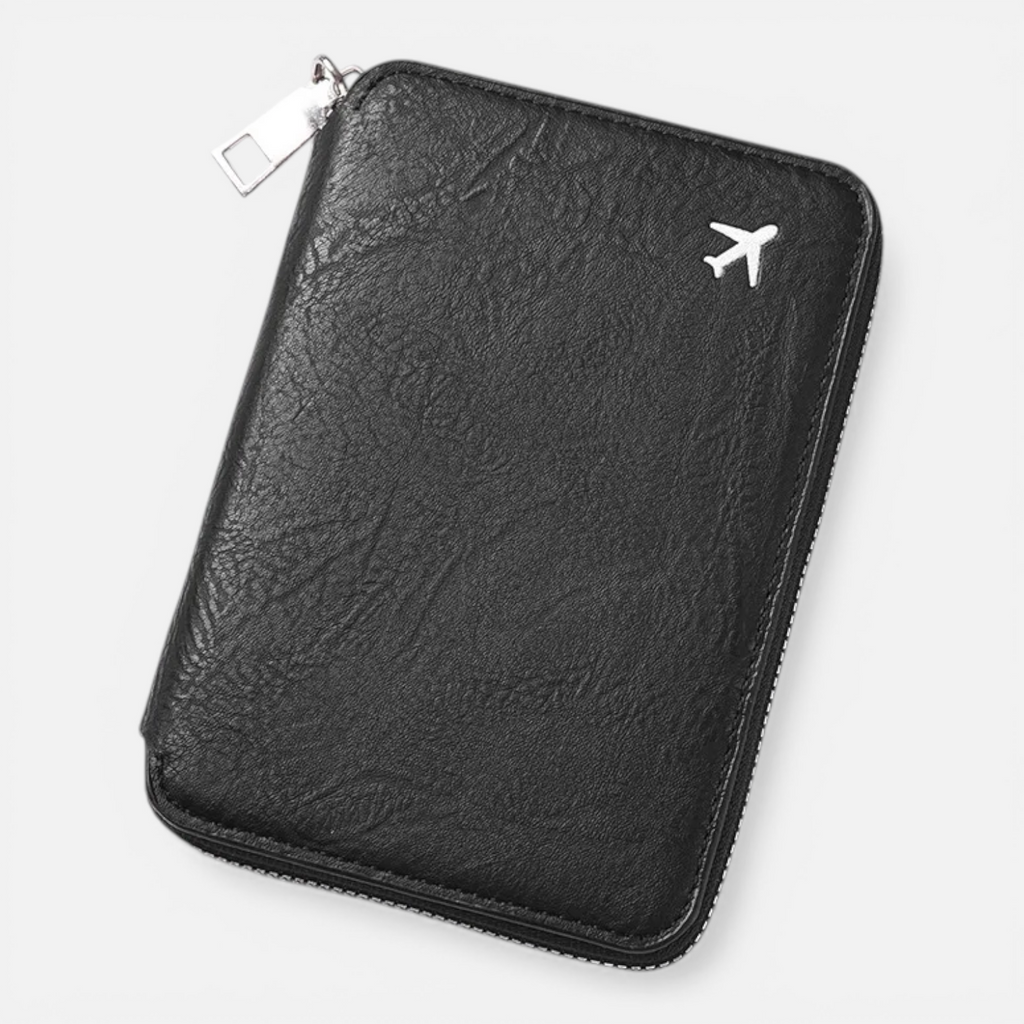 Protège-Passeport Cuir Étanche – Portefeuille de Voyage Multi-Rangements