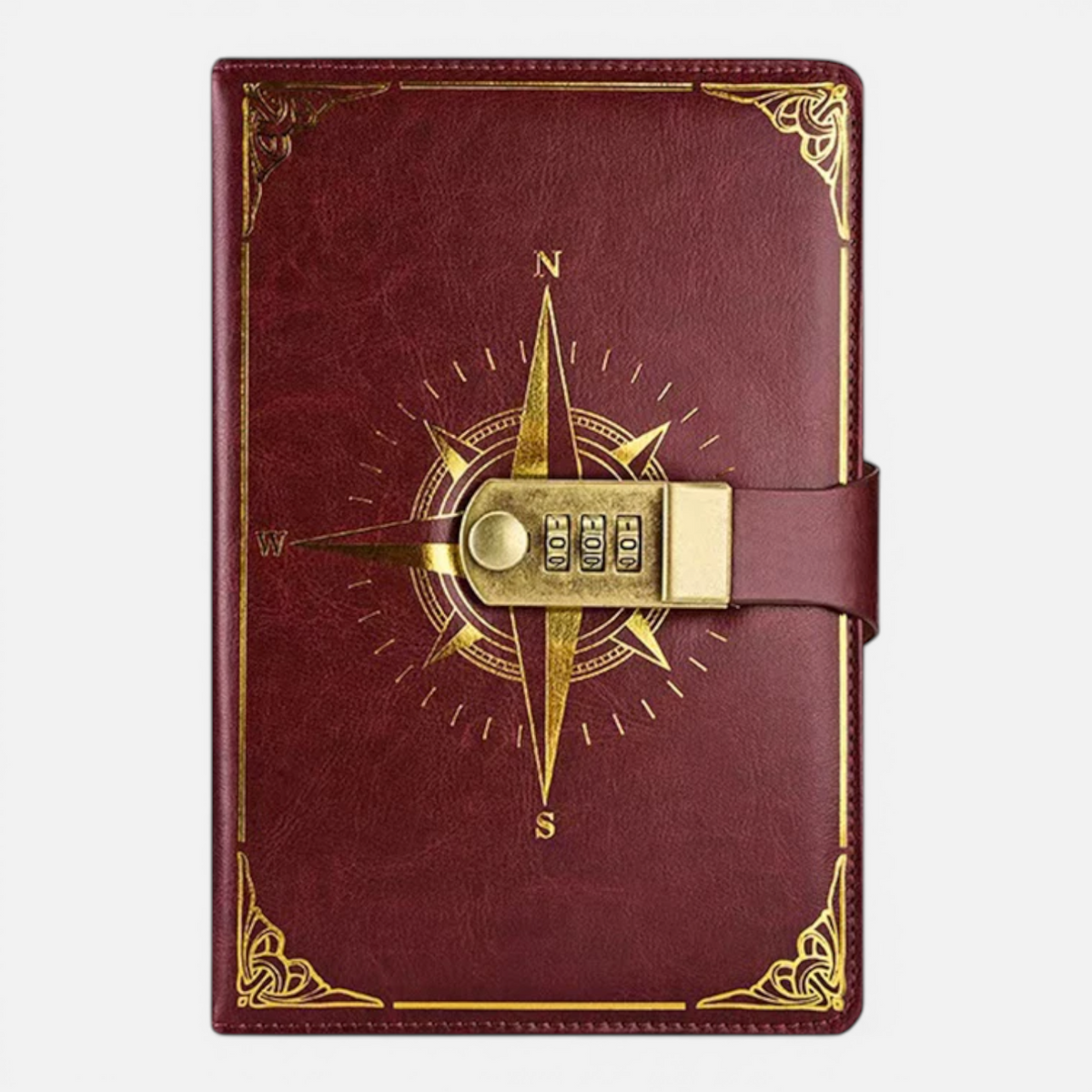 Carnet A5 Rétro avec Verrou – Journal à Mot de Passe Design Boussole
