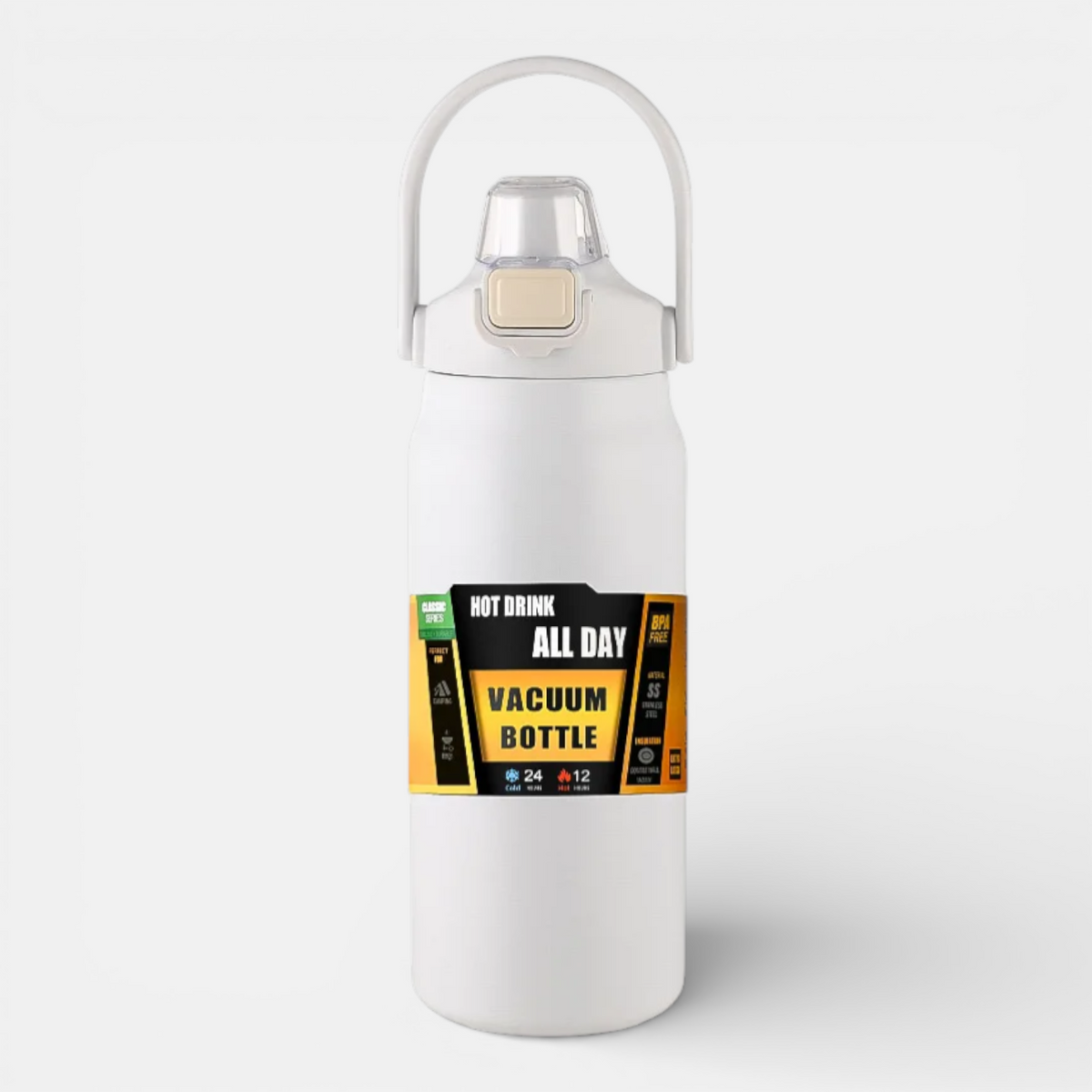 Bouteille isotherme à paille intégrée