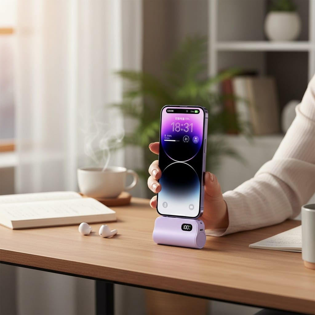 Batterie Externe Mini Capsule 5000mAh – Charge Rapide Sans Fil