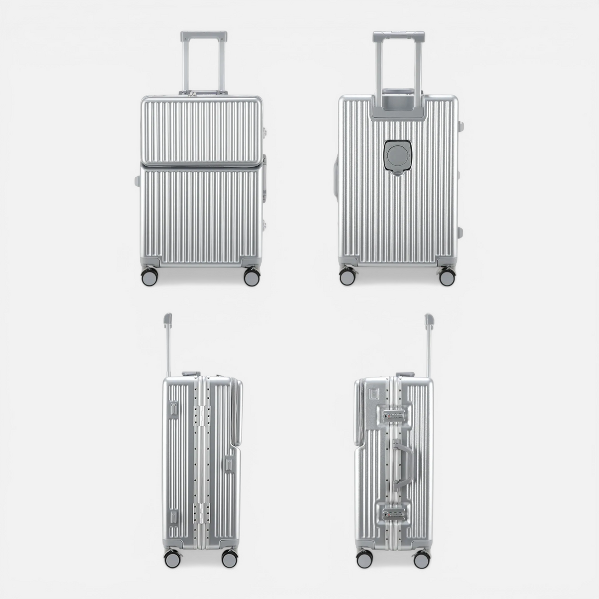 Valise Cadre Aluminium & Coque PC – Roues Silencieuses 360° – Serrure TSA – Cabine & Soute