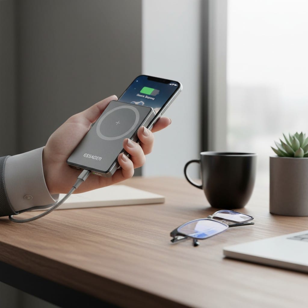 Batterie Externe 5000mAh 20W Magnétique – Charge Sans Fil Rapide