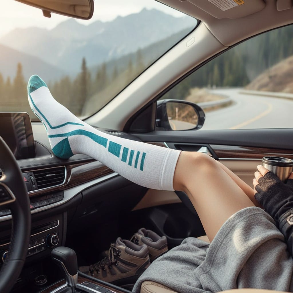 Chaussettes de Compression Voyage – Confort & Circulation Long Trajet