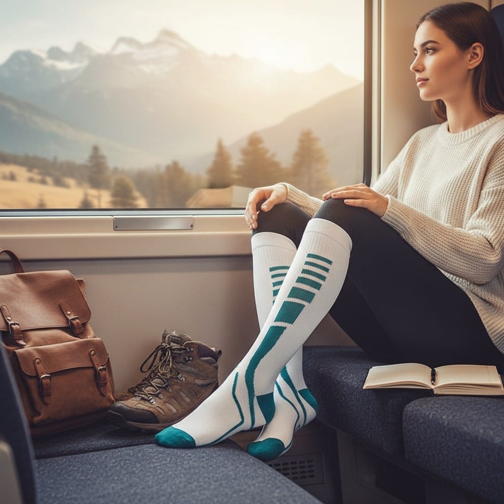 Chaussettes de Compression Voyage – Confort & Circulation Long Trajet