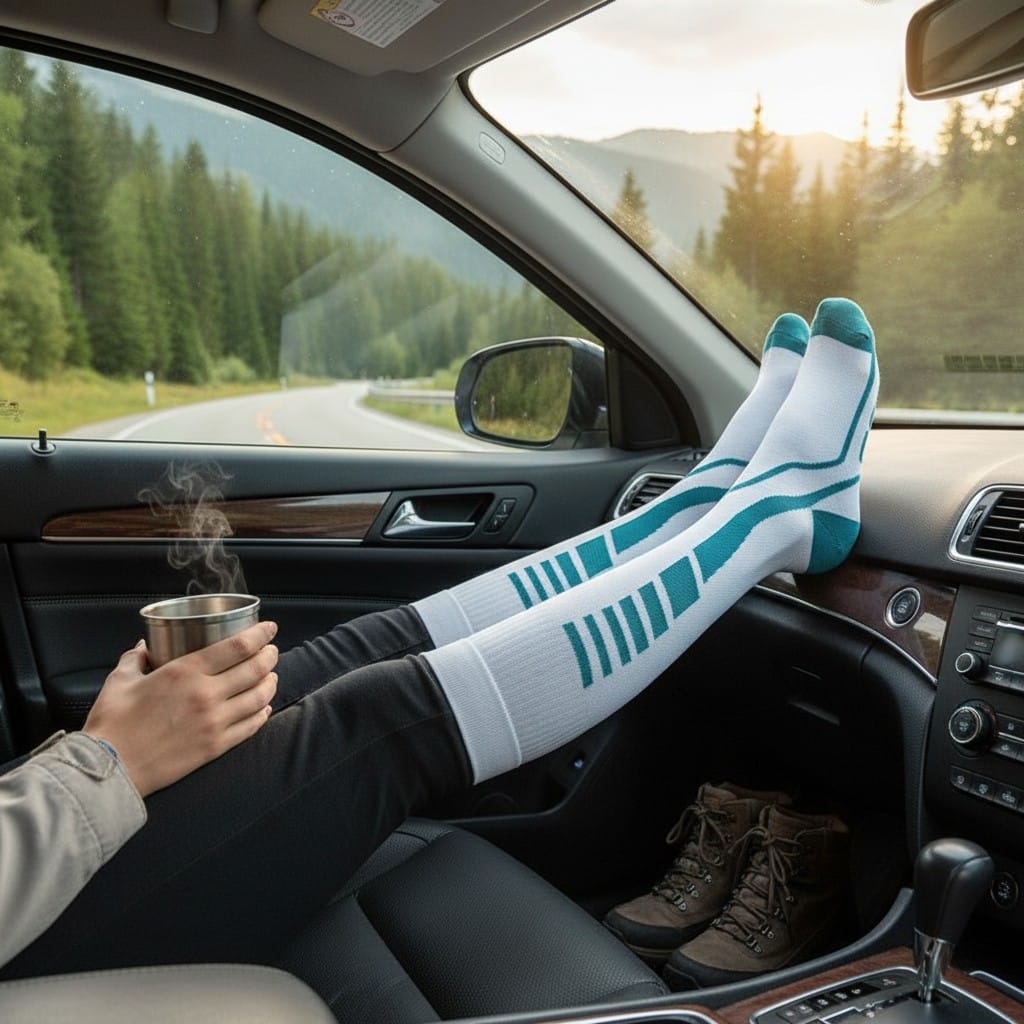 Chaussettes de Compression Voyage – Confort & Circulation Long Trajet