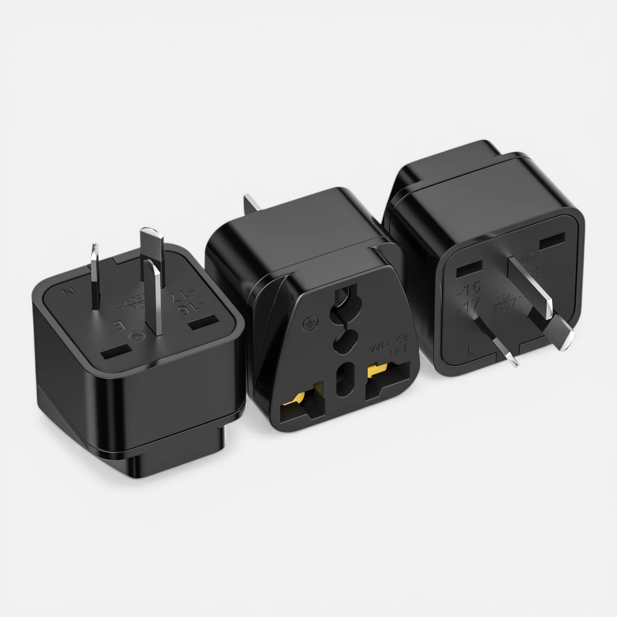Lot de 3 Adaptateurs Prise Voyage Australie vers EU/US/UK