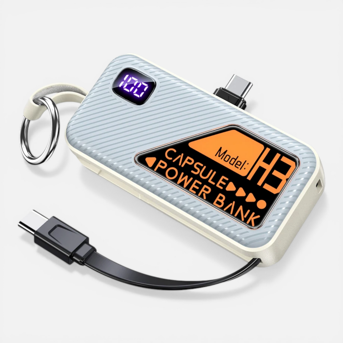 Mini Batterie Externe 5000mAh 20W – Charge Rapide avec Câble Intégré