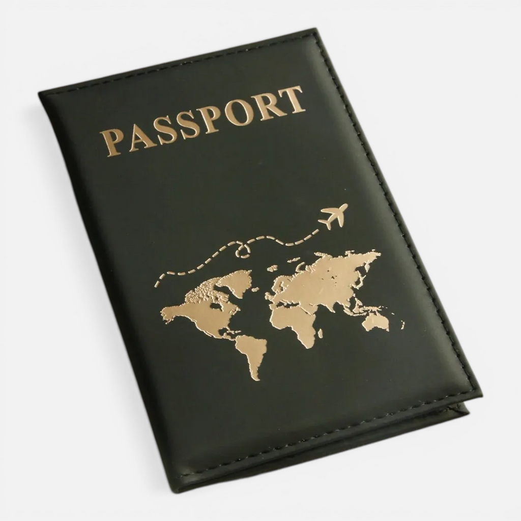 Protège-Passeport Carte du Monde – Porte-Documents avec Rangement Cartes