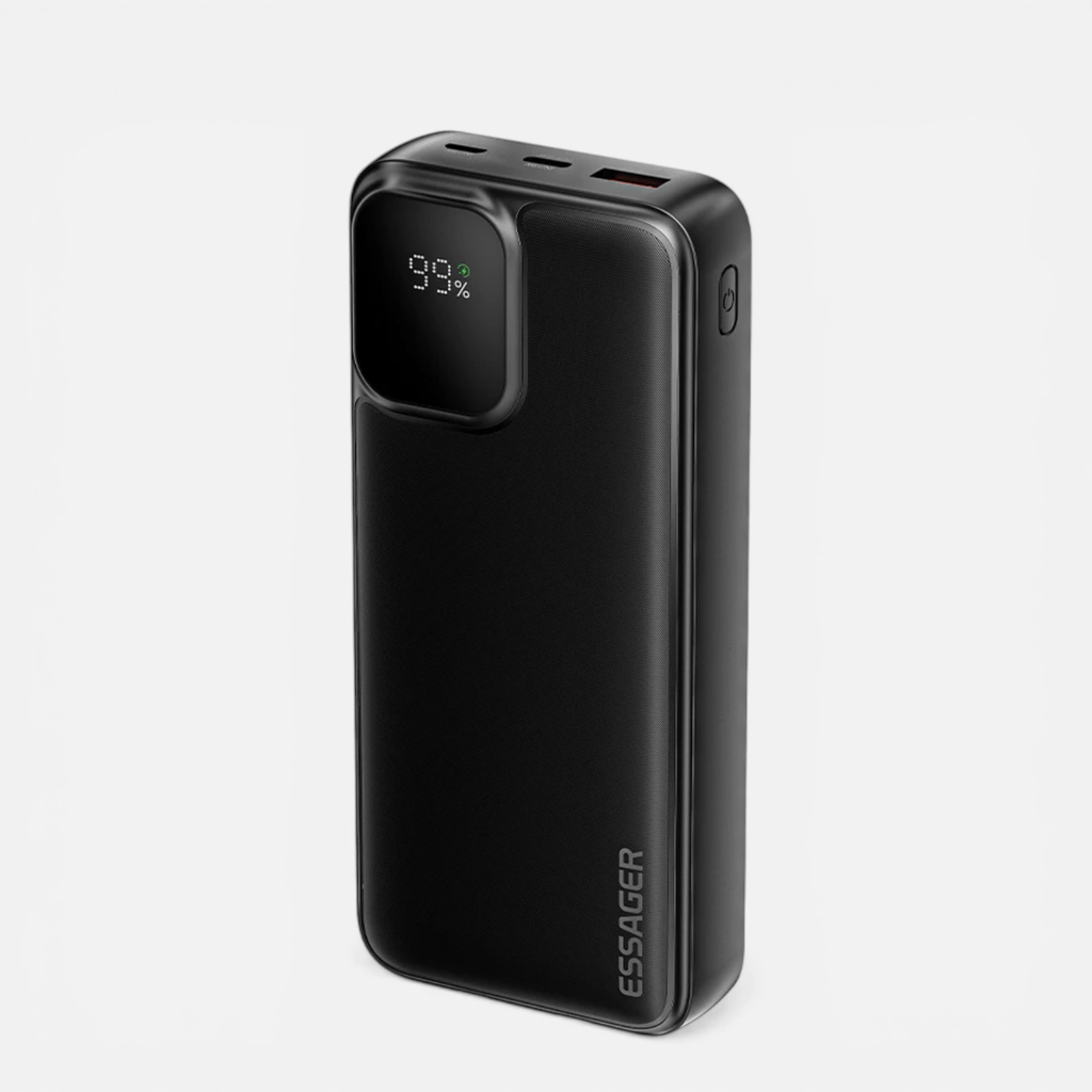 Batterie Externe 20000mAh 22.5W – Charge Rapide avec 2 Câbles Intégrés