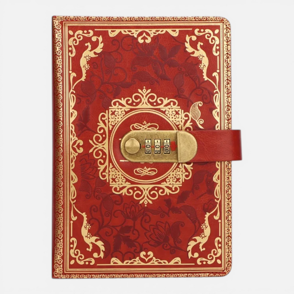 Carnet A5 Vintage avec Verrou à Mot de Passe – Journal en Cuir 200 Pages