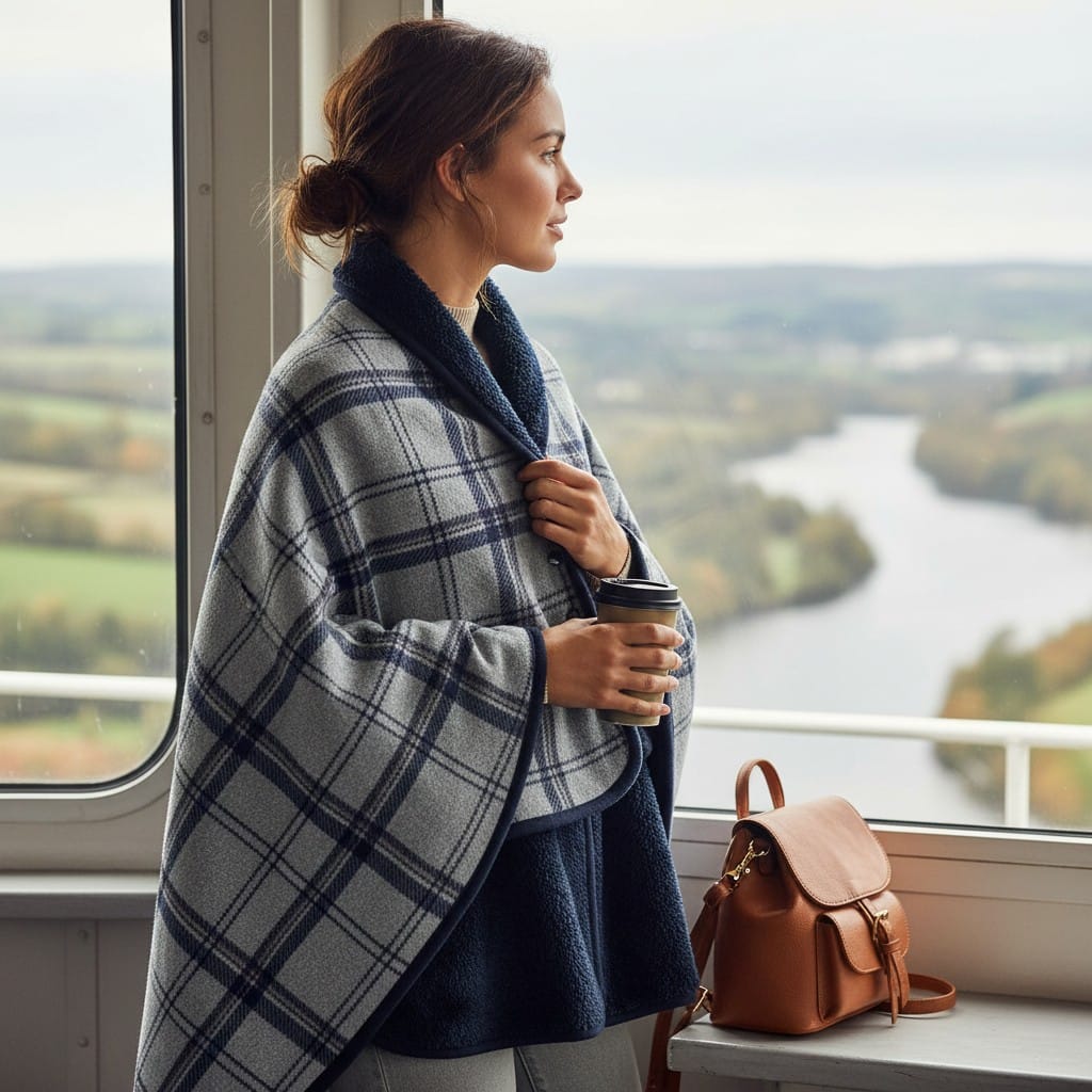 Pancho en plaid pour l'hiver