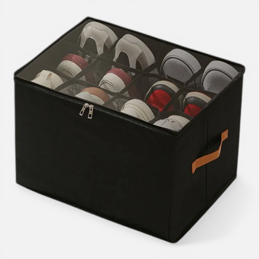 Organisateur de Chaussures en Tissu avec Housse – Compartiments Ajustables