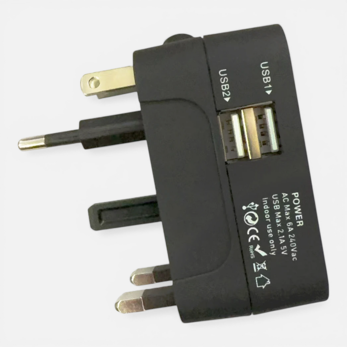 Adaptateur Prise Voyage Universel – EU/UK/US/AU avec USB & USB-C