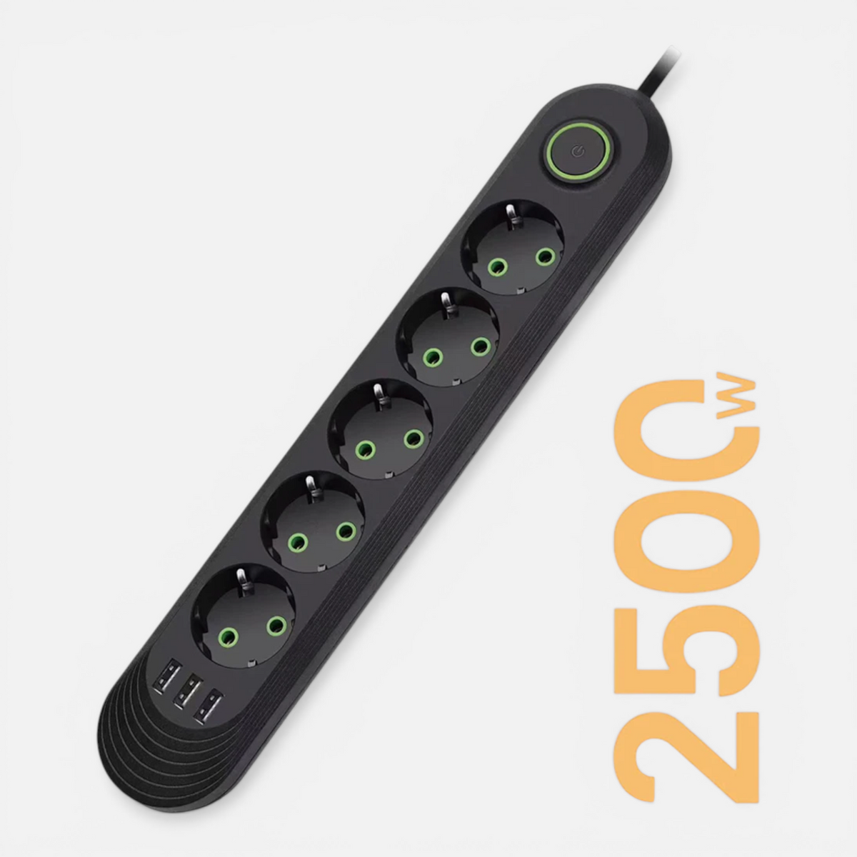 Multiprise EU avec Rallonge 2m – Prises AC & Ports USB 2.1A