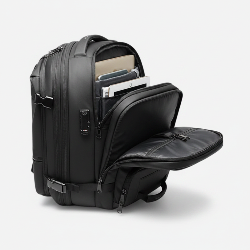Sac à Dos Ordinateur avec Compression Sous Vide – Grande Capacité Extensible