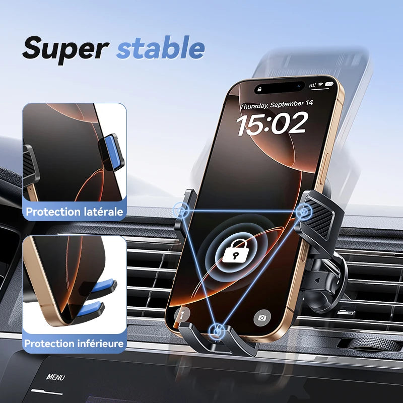 Support Téléphone Voiture Grille d’Aération – Rotation 360° – Fixation Stable & Mains Libres