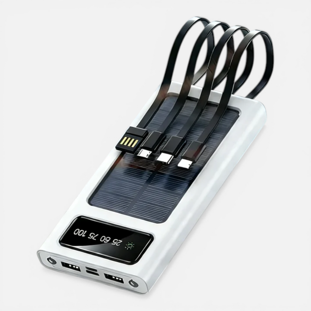 Batterie Externe Solaire 200000mAh 4-en-1 120W – Charge Rapide USB-C