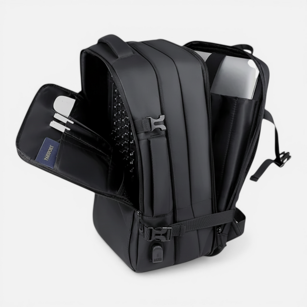 Sac à Dos – Extensible & Imperméable avec USB – Multi-Poches